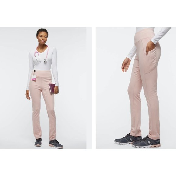 Jaanuu Pants - Jaanuu Medical Scrub Pants Yoga Flare Dusty Pink Size M